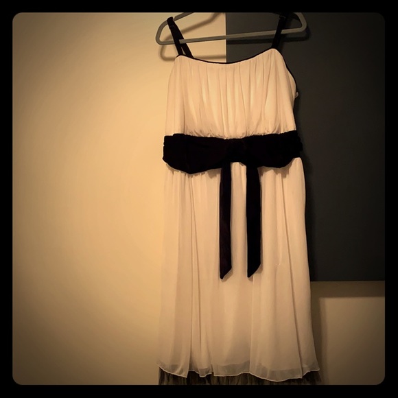Beautiful Ivory & Black Dress Sz 20 - Picture 1 of 6